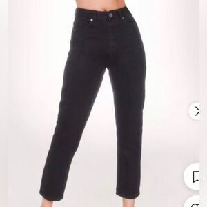 Nasty Gal Black Denim Cropped Jeans